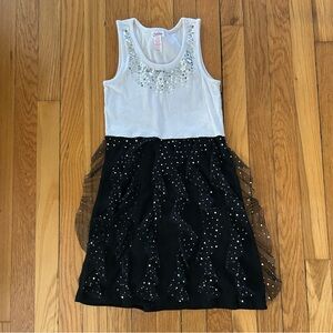 Justice black and white girls party dress in size 10-12